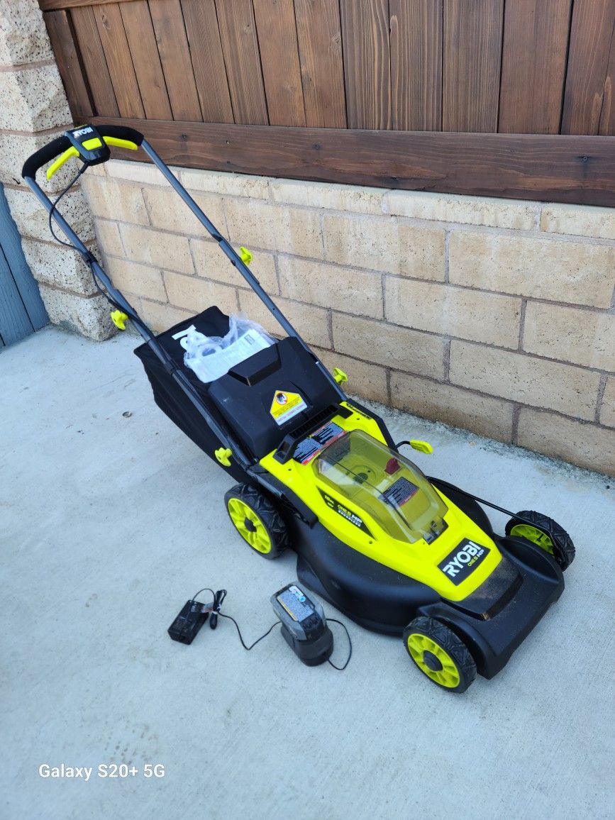 Ryobi 18v Brushless 16" Cordless Battery Walk Behind Push Lawn Mower