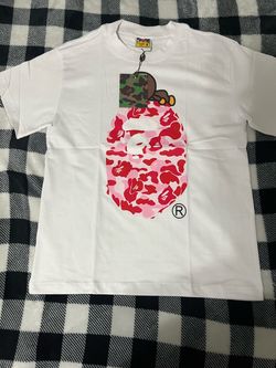 White and pink bape shirt