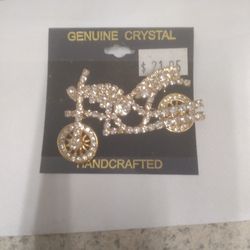 Crystal Motorcycle Pin