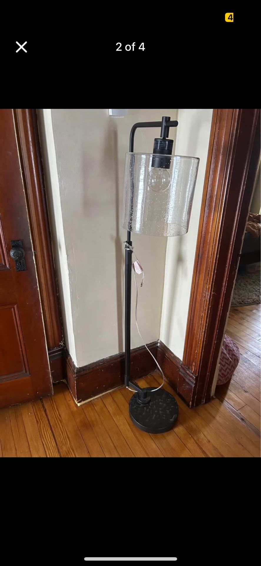 Hudson Industrial Floor Lamp - Threshold pendant globe glass