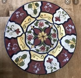 Pier 1 Hand Painted Ceramic Tray
