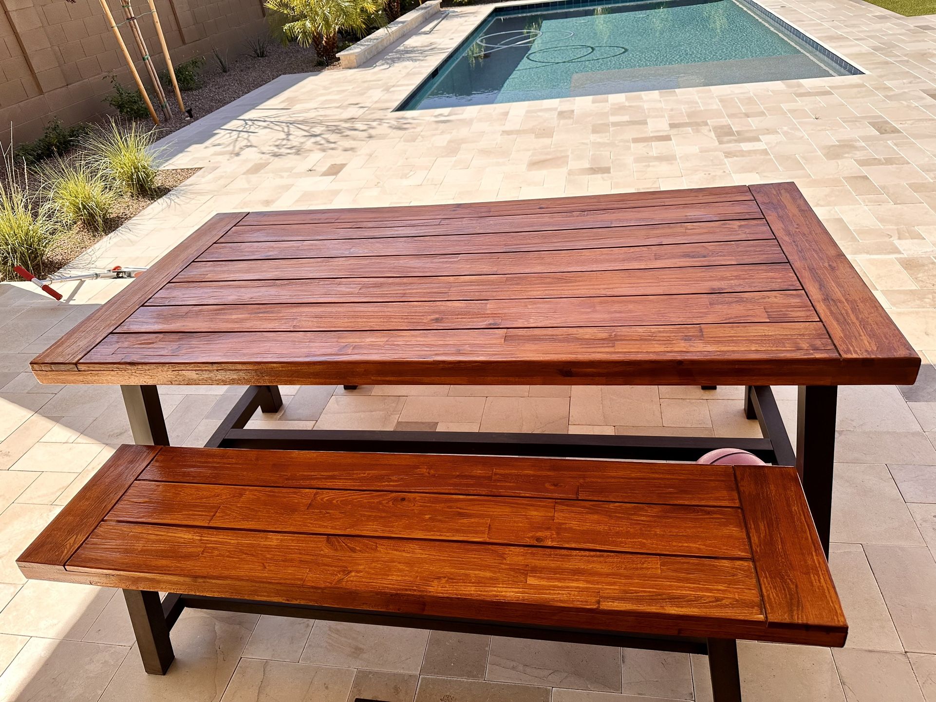 Outdoor Table With 2 Benches