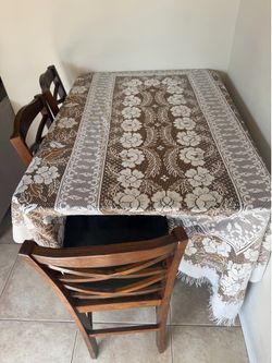 Height Dining Table Set  3 Chairs and Bench Espresso Wood Counter