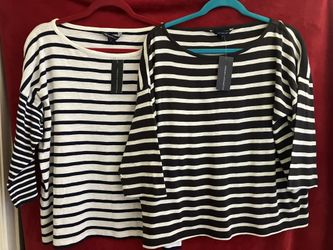 FRENCH CONNECTION WOMENS SHIRT SWEATER XL SCOTT SARDENIA STRIPE BLACK WHITE ‼️ 2 For 1 ‼️ See more DESIGNER Collection Here ....