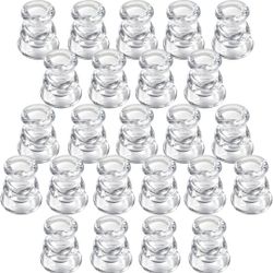 Clear Glass Candlestick Holders 24PCS, 2.1" H Taper Candle Holders Bulk for Pillar Candles, Taper Candles, Glass Candle Holders for Wedding,