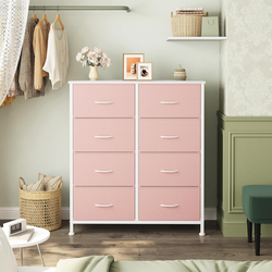 OLIXIS 8-Drawer Storage Dresser – Pink