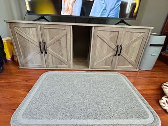 Hidden Cat Litter Box and Storage - TV console, Credenza
