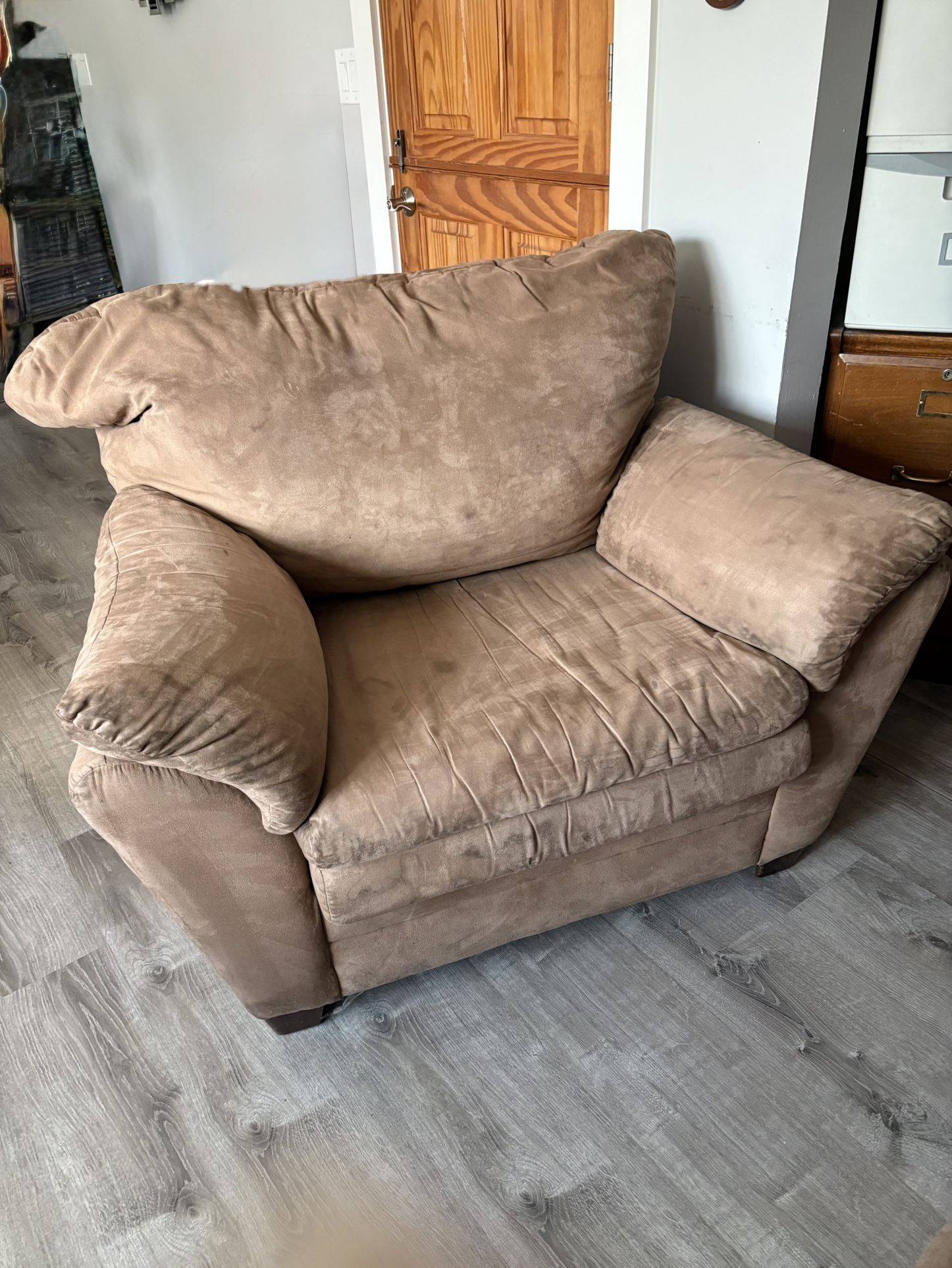 Overstuffed Chair And Ottoman