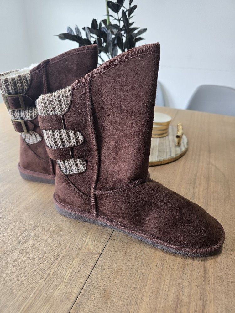 Brown Flat Boots