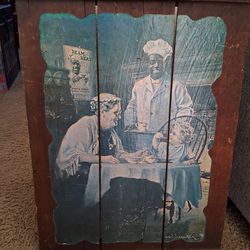 Vintage Raisin Drying Board Advertising Wall Hanging Cream of Wheat Wooden