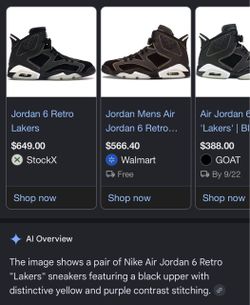 Air Jordan 6 Retro Lakers Sneakers
