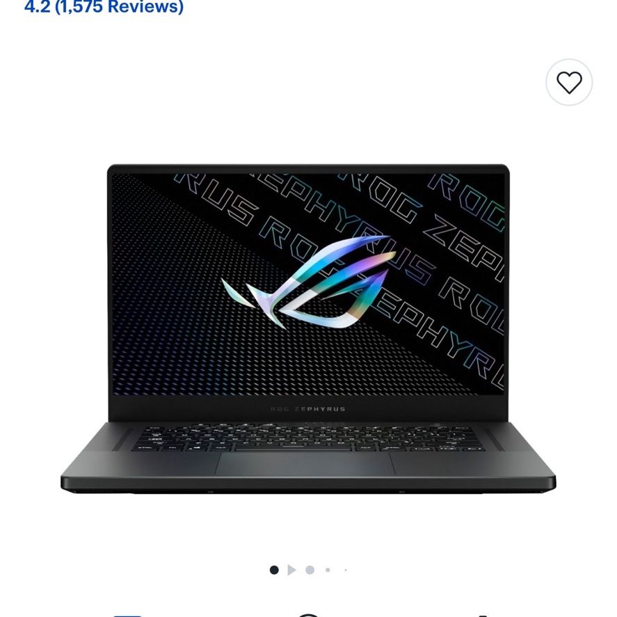 ASUS - ROG Zephyrus 15.6" QHD Gaming Laptop - AMD Ryzen 9 - 16GB Memory - NVIDIA GeForce RTX 3070 - 1TB SSD - Eclipse Grey - Eclipse Grey