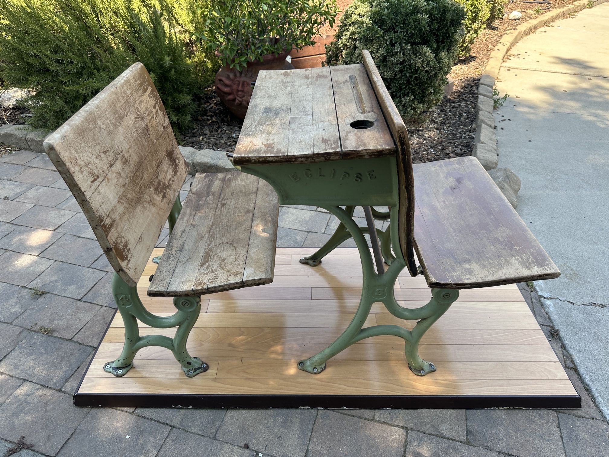 1920’s Double Pair Of Iron Children School Desk Home School Desk