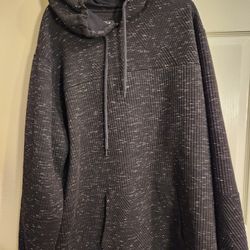 Mens Black And White Speckled Hoodie