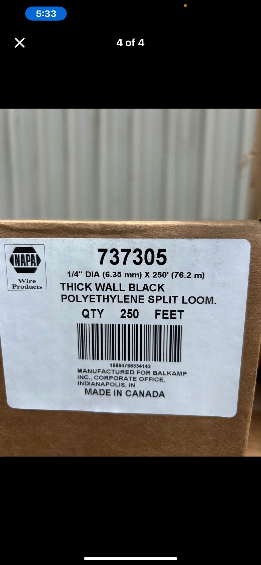 NAPA Thick Wall Black Polyethylene Split Loom / Read Below ⬇️