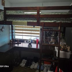 Twin Bunk Cherry Oak With Desk