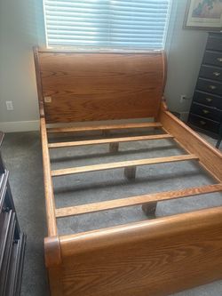 Queen Size “Sleigh Bed” Head/Foot Board w/Frame