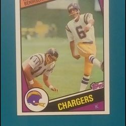 1984 Topps Rolf Benirschke San Diego Chargers #175 Kicker Football Card Vintage Collectible Sports NFL