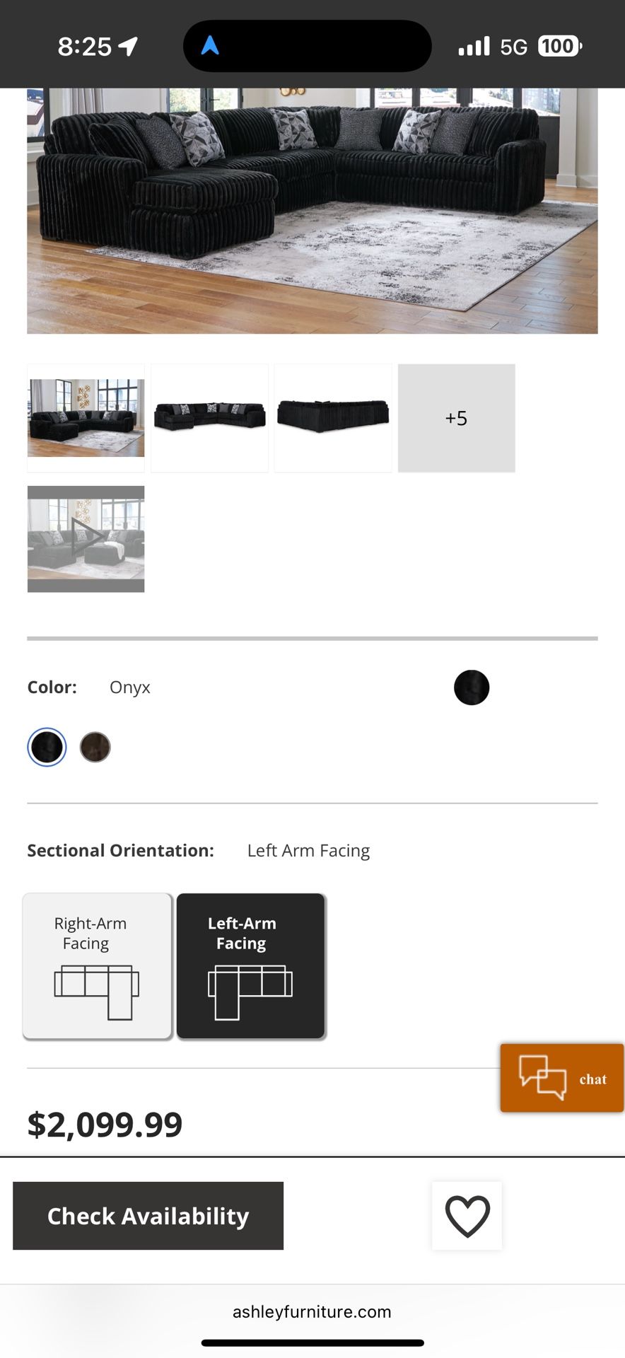 4 Piece Onyx Black Sectional