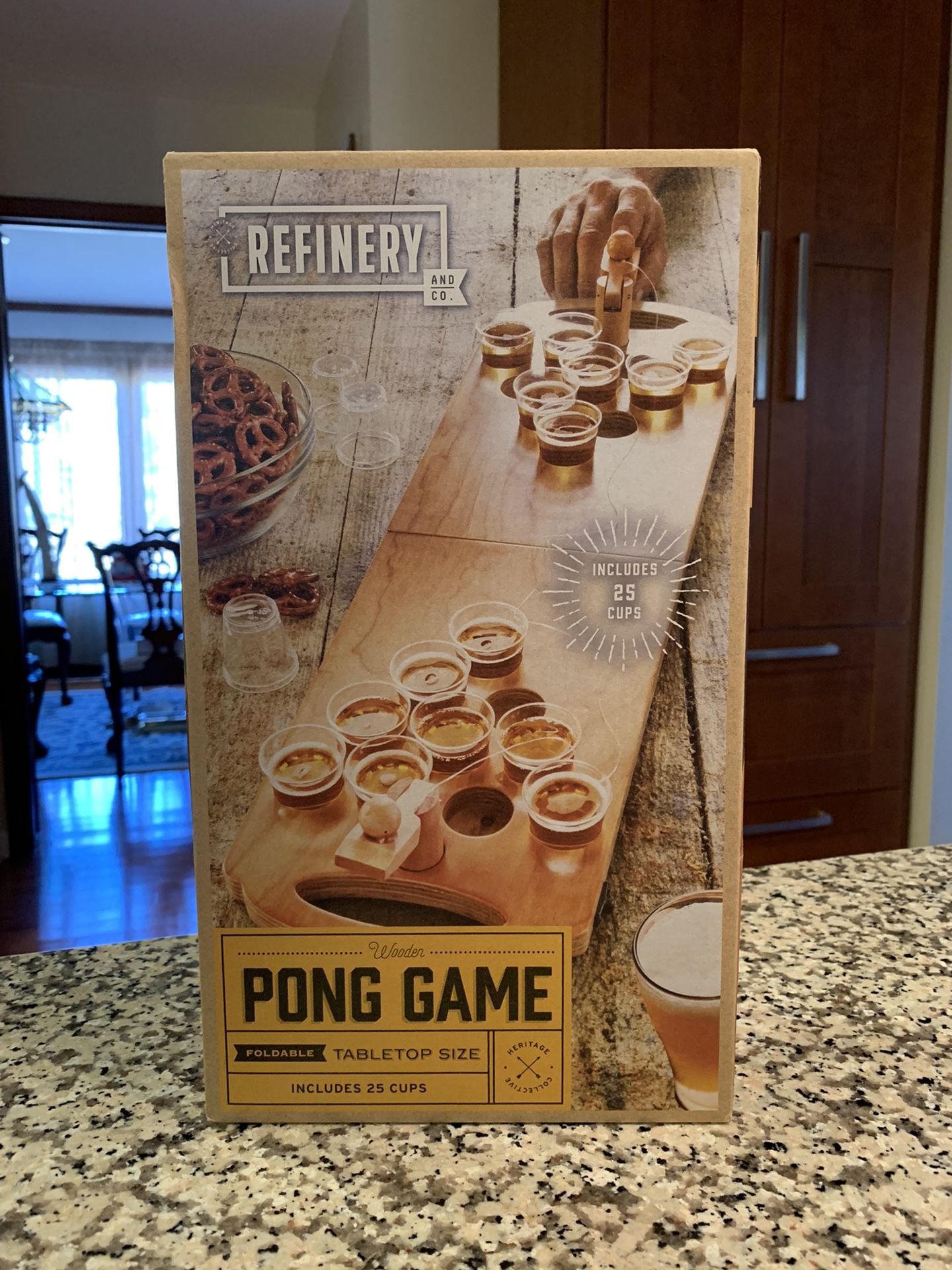 Refinery and Co. Wooden Beer Pong Game