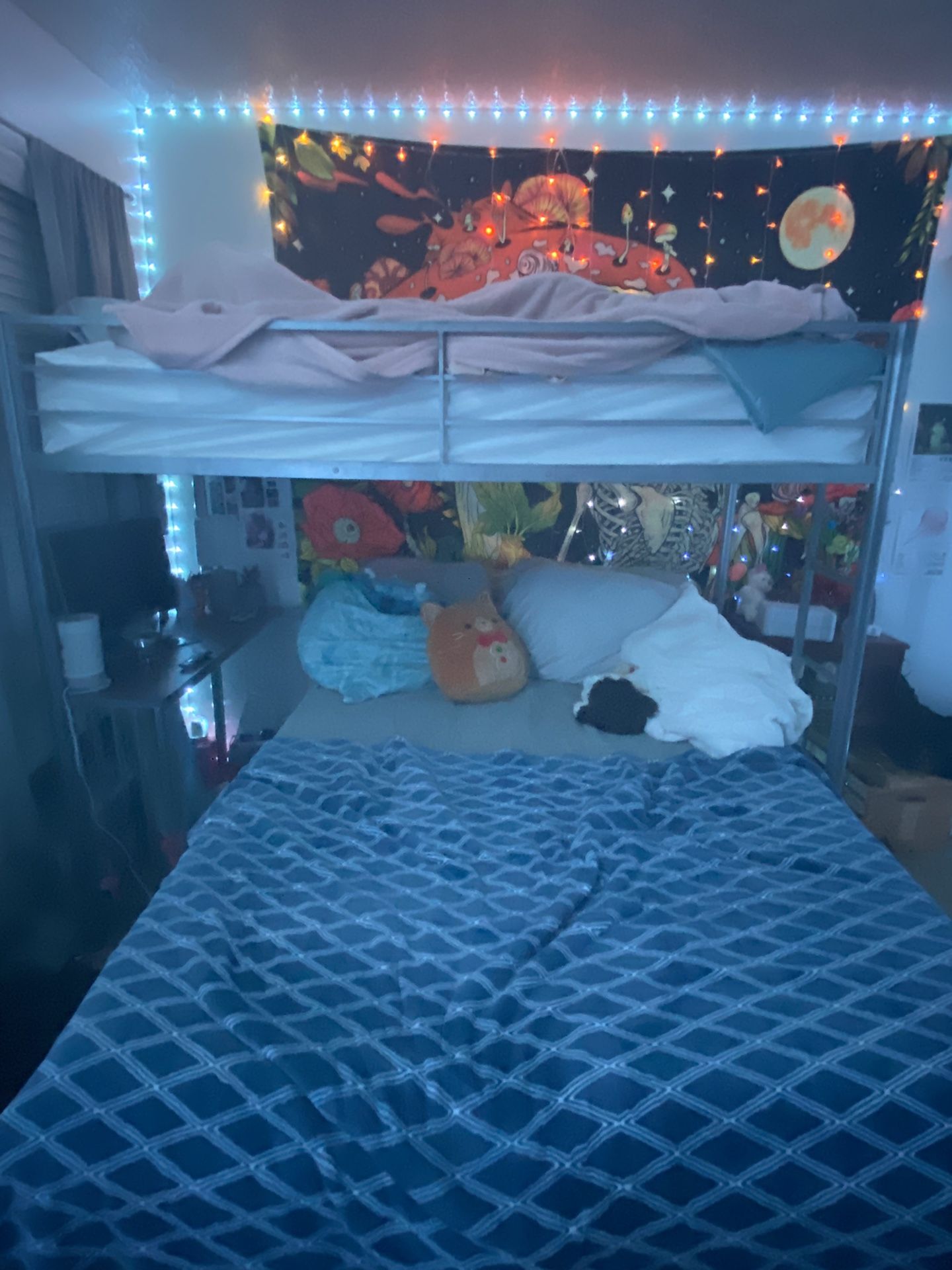 Bunk bed with desk twin mattress included