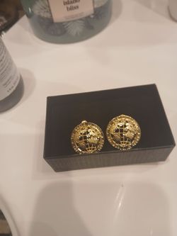 Gold nugget earrings [the world is yours]