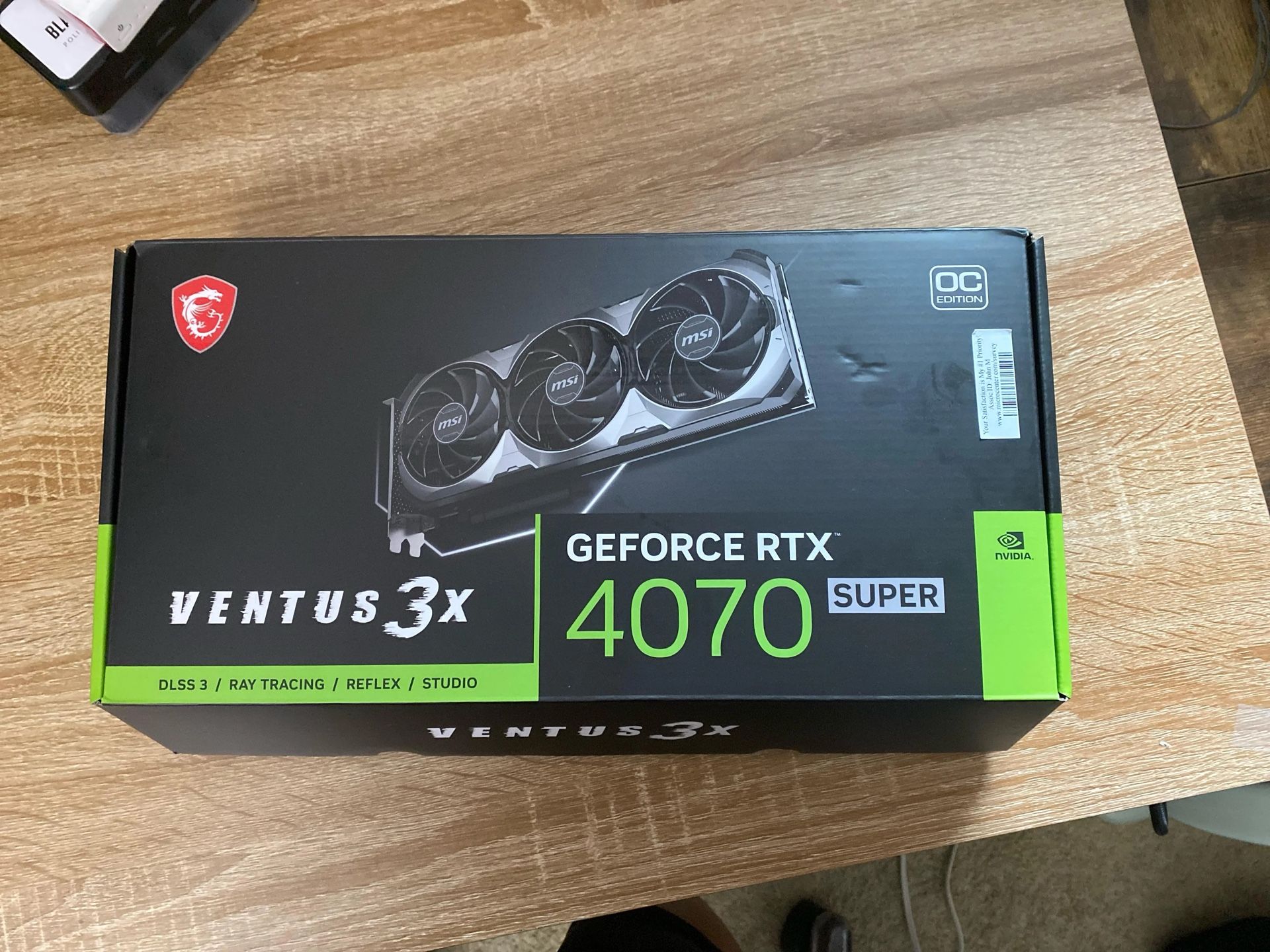 MSI Ventus GeForce RTX 4070 SUPER 12GB GDDR6X PCI Express 4.0 ATX Graphics Card RTX 4070 SUPER 12G VENTUS 3X OC