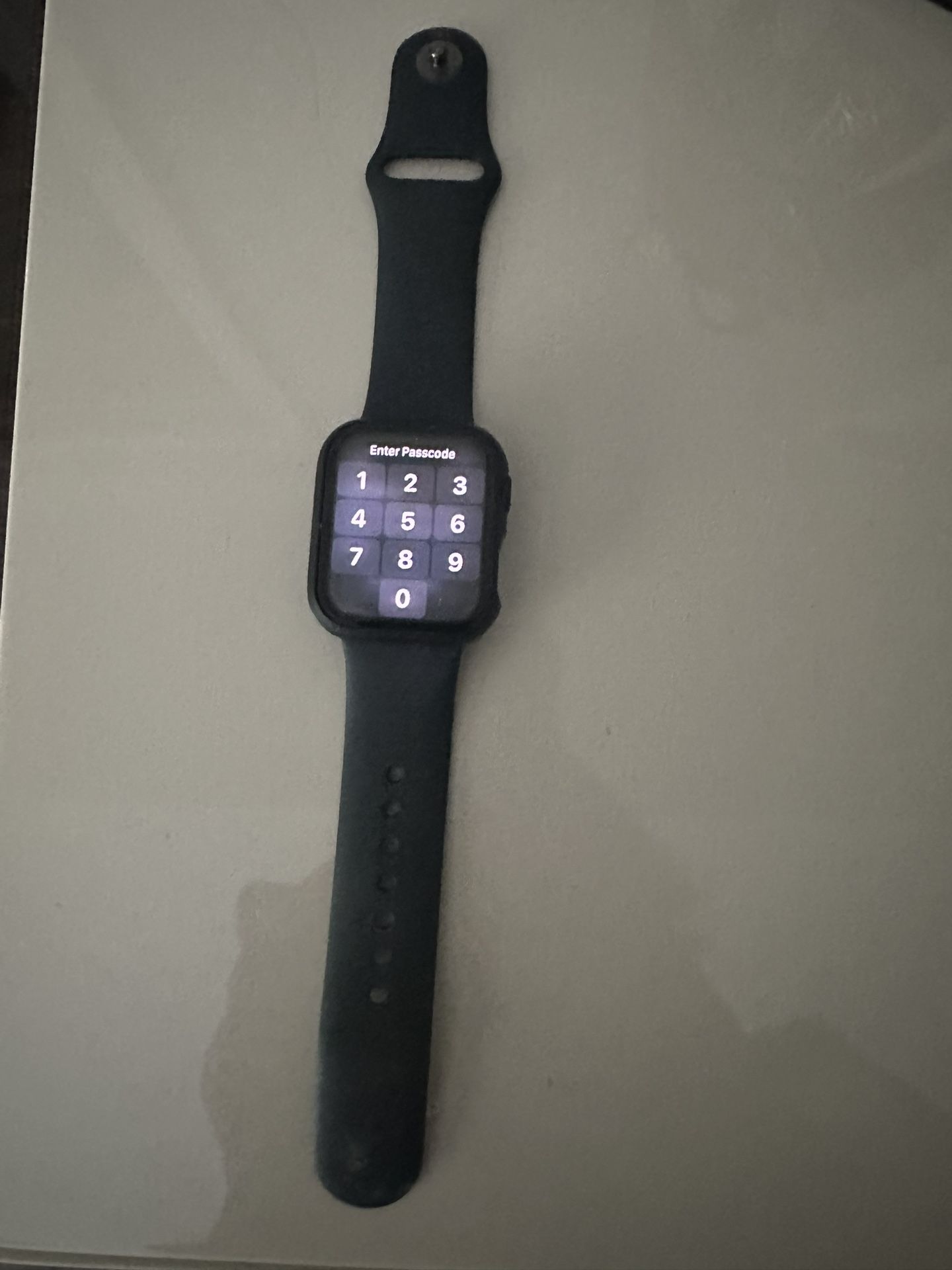 Apple Watch Series 7 With Blue Band And Glass Screen Protector