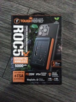 Tough Tested ROC5 Solar Wireless Power Bank 5000mAh