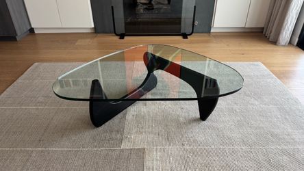 Noguchi-Style Glass Top Coffee Table
