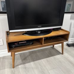 TV Stand With Matching End tables - All Wood From West Elm Store 