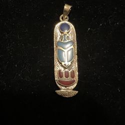 Gold Over sterling silver handmade stamped cartoon scared up great gift for the season