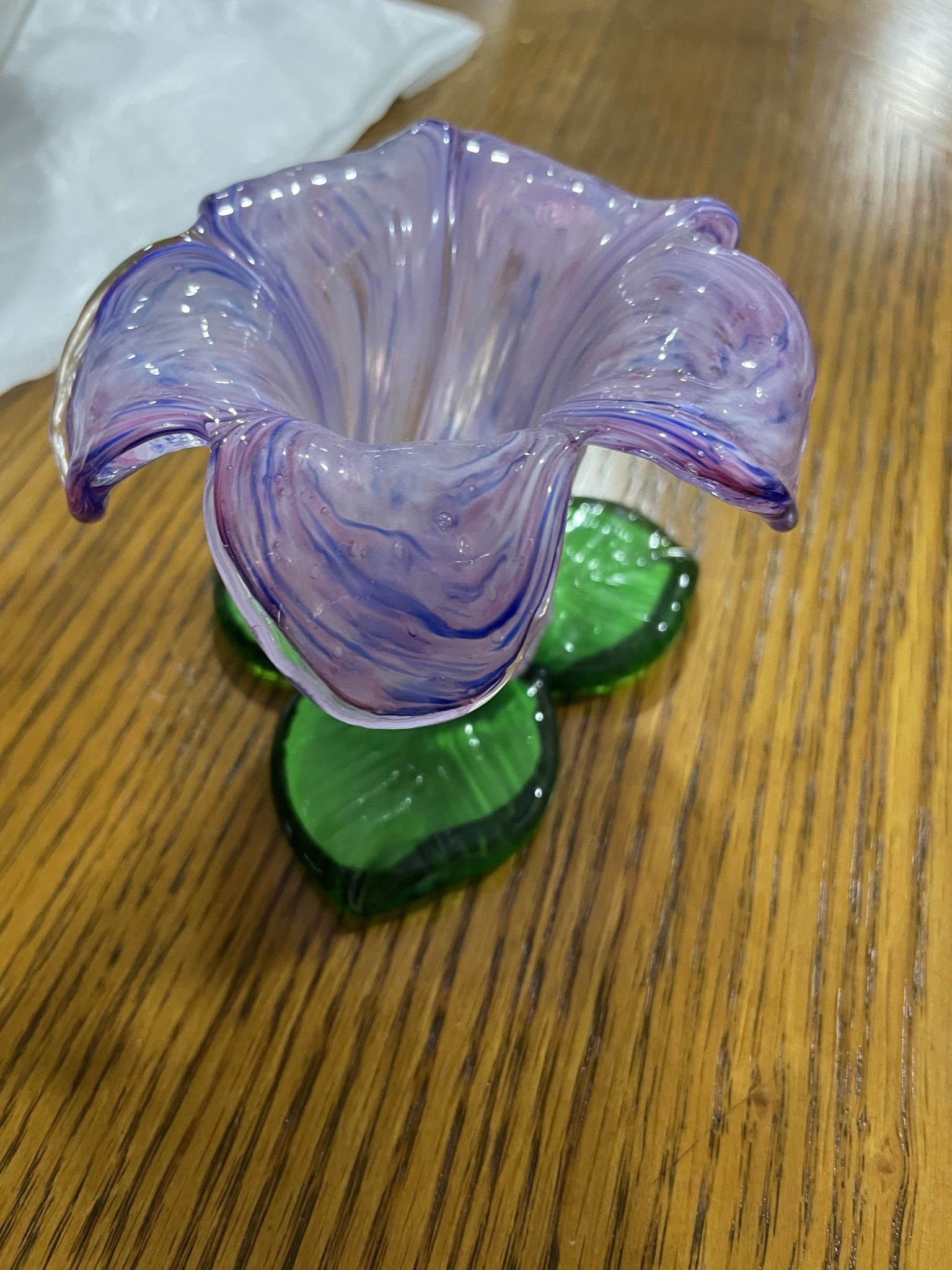 Hand Blown Purple Variegated Vase