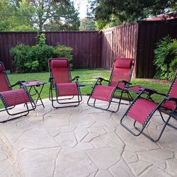 BRAND NEW Zero Gravity 6-Piece Outdoor Reclining Chair Set