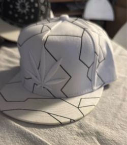White Cannabis Design SnapBack