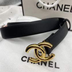 Smooth Gold Double C Buckle Belt 