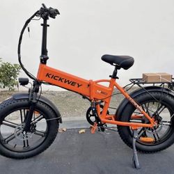 Kickwey 20 Inch Fat Tire Foldable Electric Bicycle 35MPh MAx 750w Motor