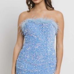 New With Tags Sequin & Feather Short Formal Dress & Homecoming Dress $39.99
