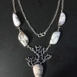 Dentric Opal Coral Design Necklace