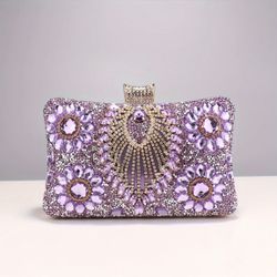 Brand New Luxury Rhinestone Beaded Clutch Purse Bag