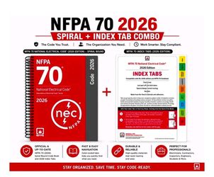 Nfpa 70 NEC 2026 Spiral Code Book + 2026 Index Tabs Official Combo Set