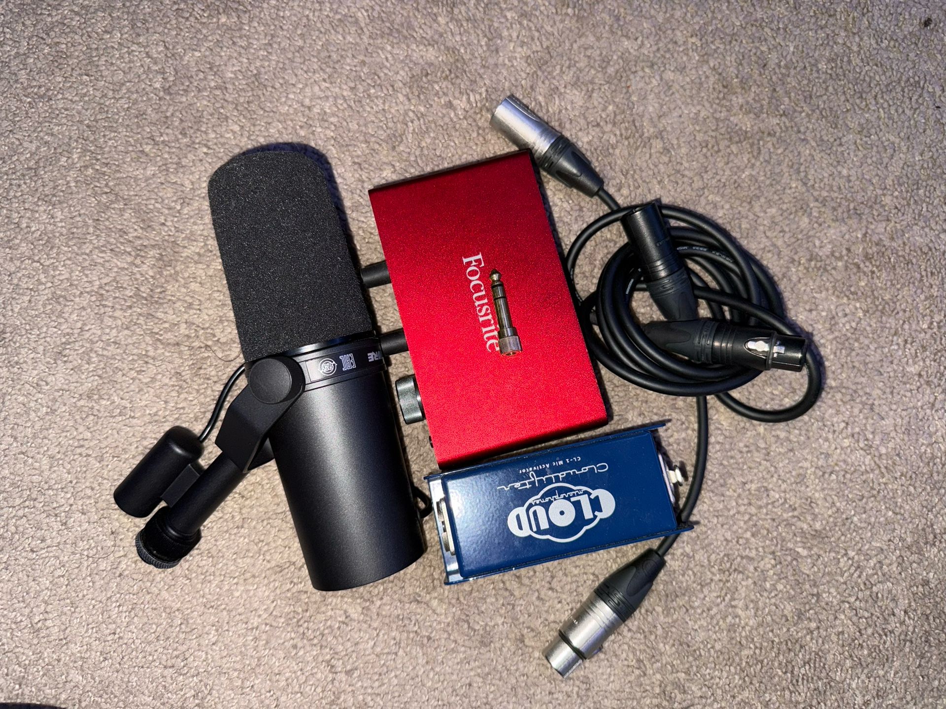 Shure Sm7b + Cloudlifter + Focusrite