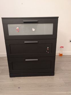 3 drawer dresser black Ikea brimnes