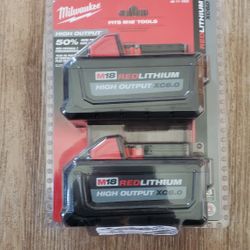 Milwaukee 18v Batteries High Output 6.0 Amp Brand New  Price For Both 