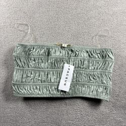 LA Hearts PacSun Women’s M Green Cropped Tube Top Ruffle Baby Doll Fairy NWT#3B