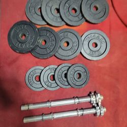 ADJUSTABLE  DUMBBELLS 1" HOLE  62LBs.  
4-7.5s.  4-5s.   4-3s
11525 S HALSTED DUNKIN DONUTS/
7111.S WESTERN WALGREENS 
70$  CASH ONLY AS IS.