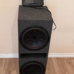 Dual Kicker 12” Competition Subwoofer With Slot Ported Box And Amp