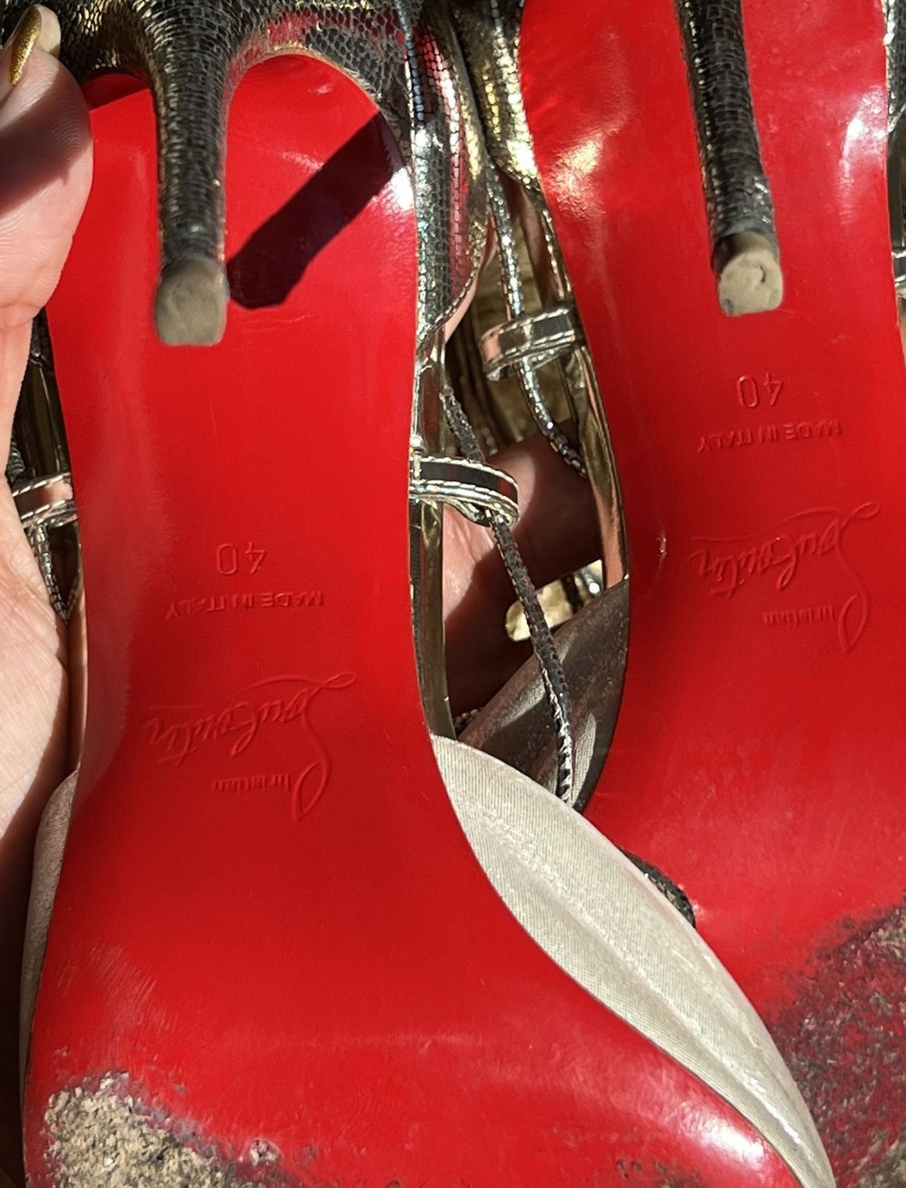 CHRISTIAN LOUBOUTIN METALLIC HEELS