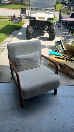 Soft white and wood chair