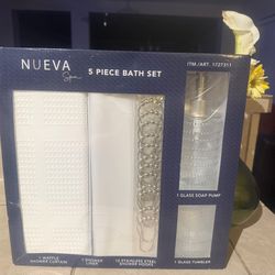 5 Piece Bath Set - White Nueva spa